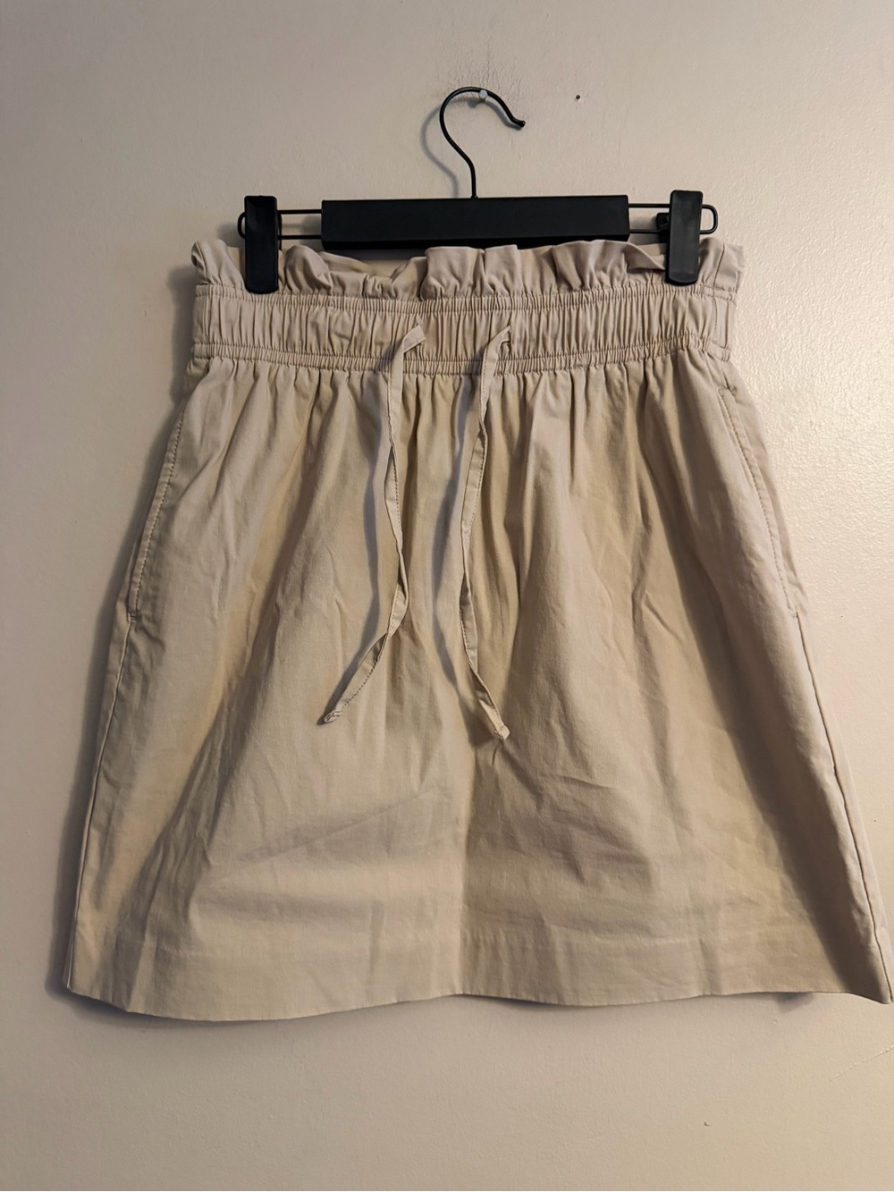 Express Cream Paper Bag Skirt